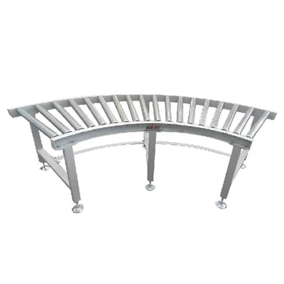 Böjd rulltransportör